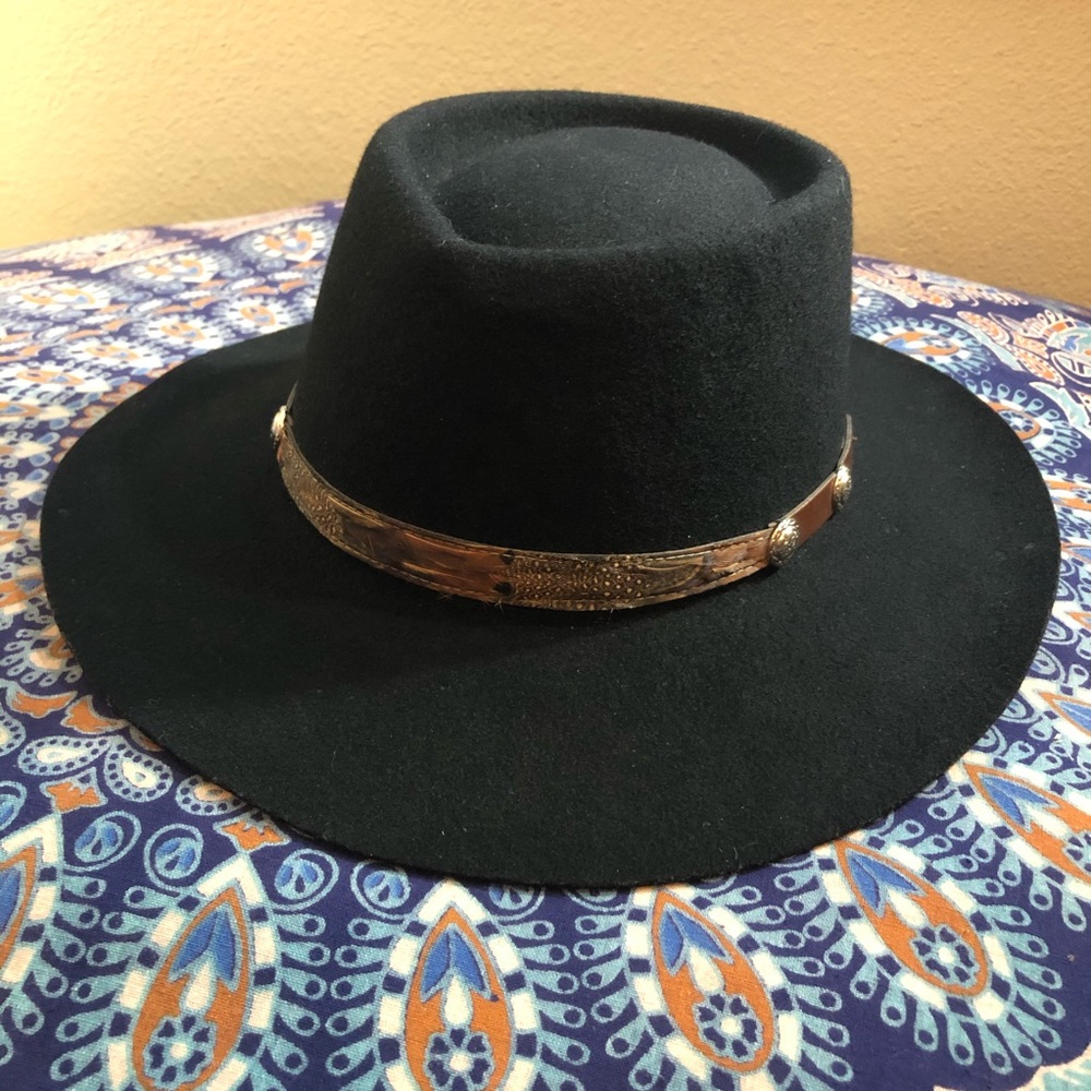 Bolero Hat Wide Flat Brim Wool Western Outback